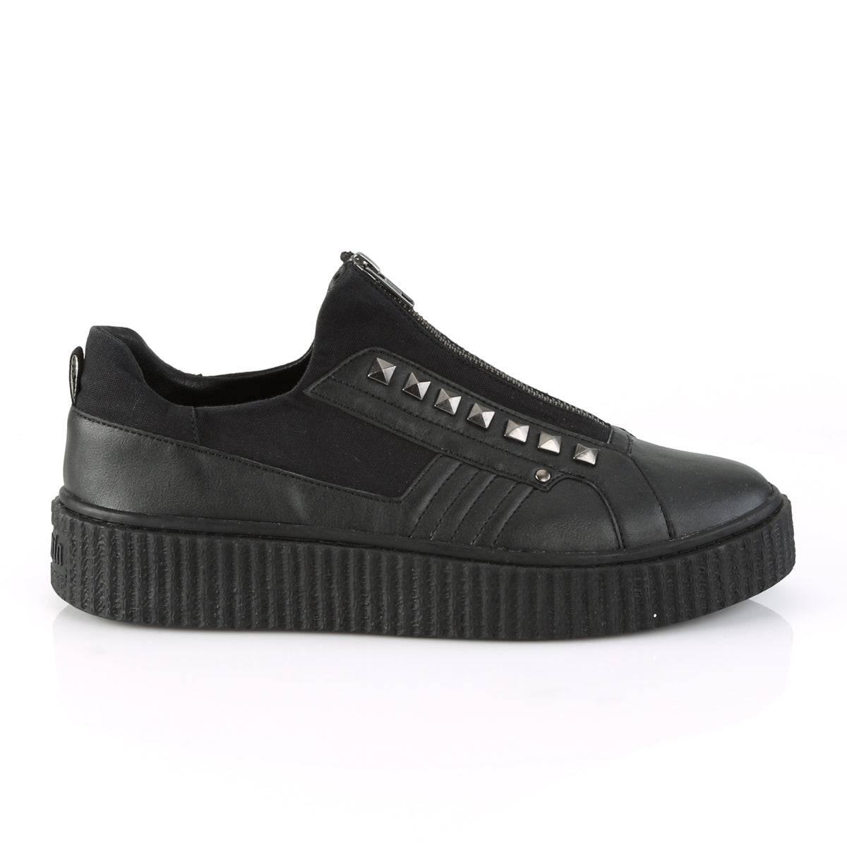 DemoniaCult Herren -Niederschuh SNEEKER-125 BLK Canvas-BLK PU