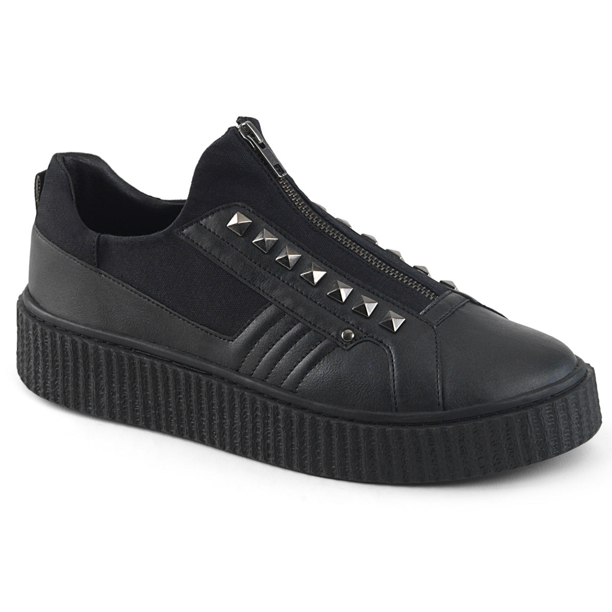 DemoniaCult Herren -Niederschuh SNEEKER-125 BLK Canvas-BLK PU