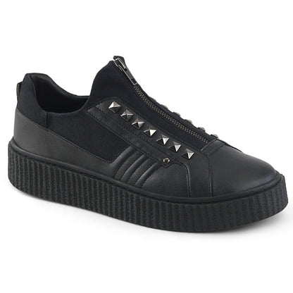 DemoniaCult Herren -Niederschuh SNEEKER-125 BLK Canvas-BLK PU