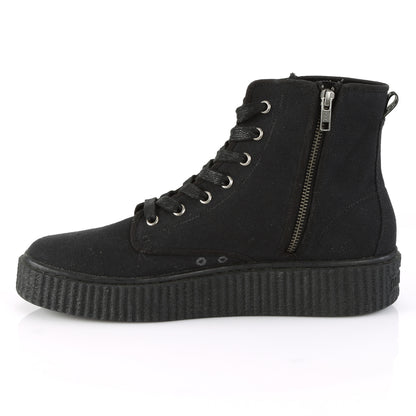 DemoniaCult Herren -Knöchelstiefel SNEEKER-201 BLK -Leinwand