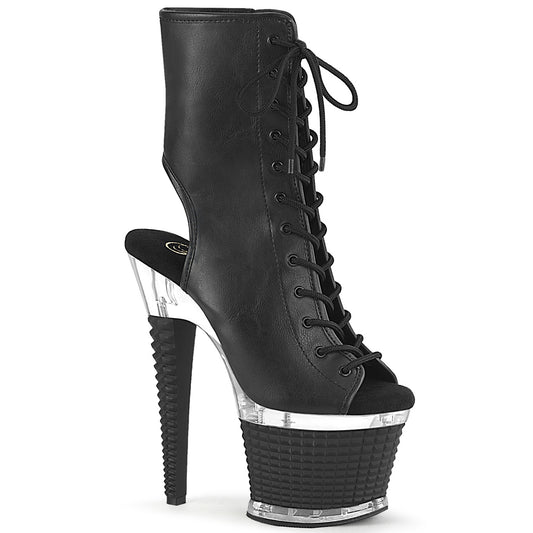 Pleaser  Ankle Boots SPECTATOR-1016 Blk Faux Leather/Clr-Blk Matte