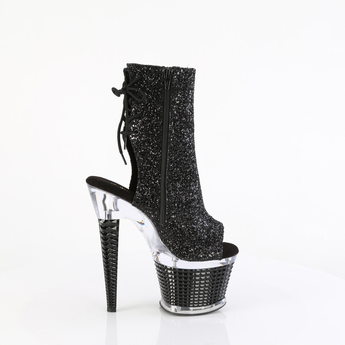 Pleaser  Stiefeletten SPECTATOR-1018g BLK Glitter / CLR-BLK