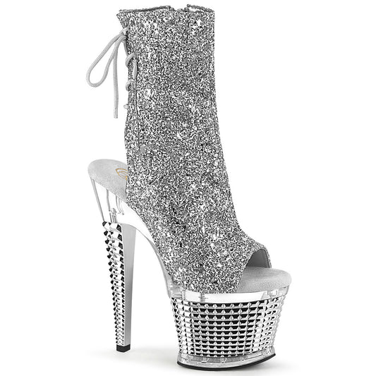 Pleaser  Ankle Boots SPECTATOR-1018G Slv Glitter/Clr-Slv Chrome
