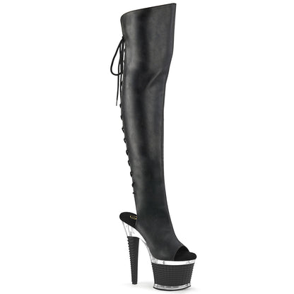 Pleaser  Stiefel SPECTATOR-3019 BLK Faux Leder / CLR-BLK Matte