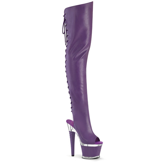 Pleaser Women's Platform Shoes SPECTATOR-3030 Purple Faux Leather/Clr-Purple Matt