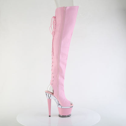 Pleaser Women's Platform Shoes SPECTATOR-3030 B. Pink Faux Leather/Clr-B. Pink Ma