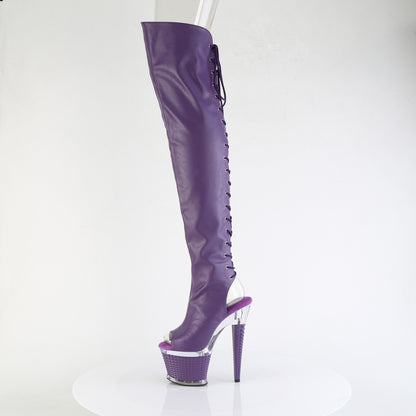 Pleaser Women's Platform Shoes SPECTATOR-3030 Purple Faux Leather/Clr-Purple Matt