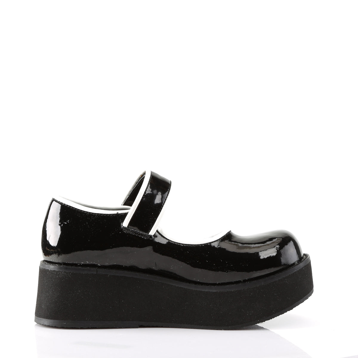 DemoniaCult Womens Pumps SPRITE-01 Blk-Wht Pat
