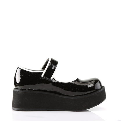 DemoniaCult Womens Pumps SPRITE-01 Blk-Wht Pat