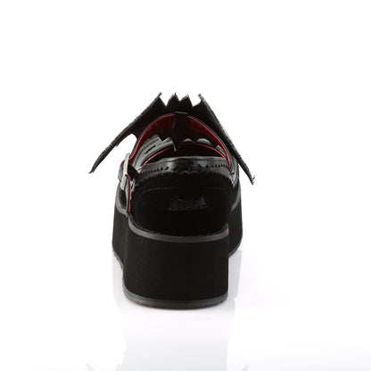 DemoniaCult Womens Pumps SPRITE-09 Blk Vegan Leather-Velvet