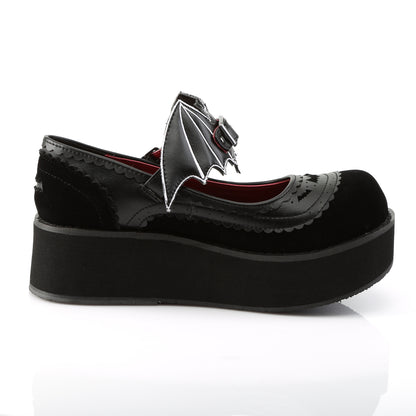 DemoniaCult Womens Pumps SPRITE-09 Blk Vegan Leather-Velvet