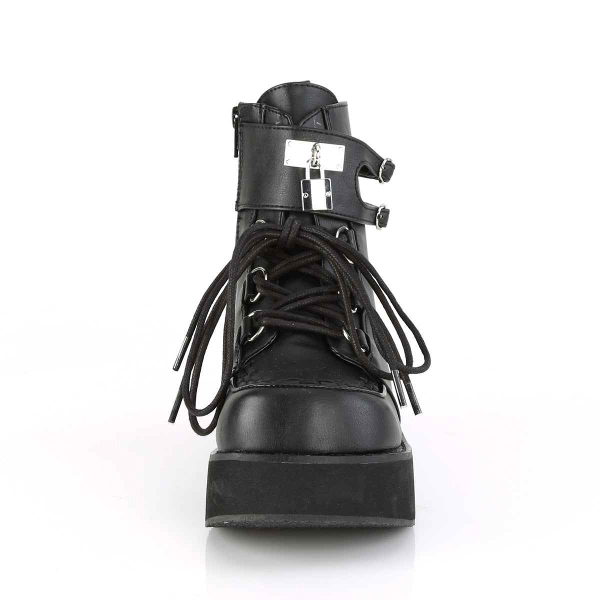 DemoniaCult Damenknöchelstiefel SPRITE-70 BLK Vegan Leder