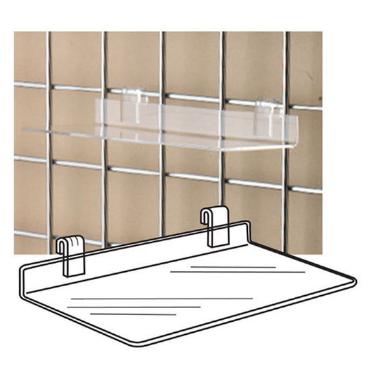 Accessories SS-02 Clear Acrylic Gridwall Shelf (6 PCS)