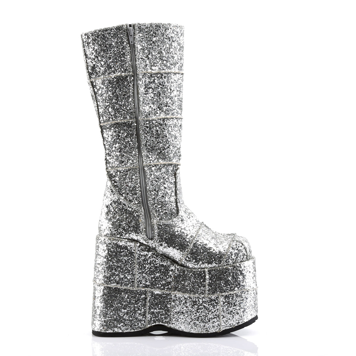 DemoniaCult Mens Boots STACK-301G Slv Gltr