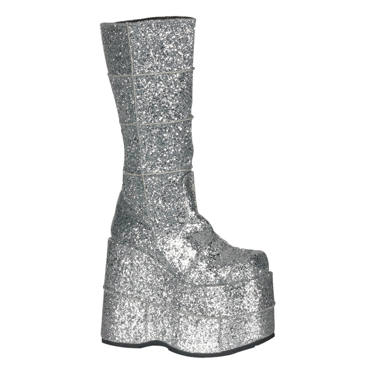 DemoniaCult Mens Boots STACK-301G Slv Gltr