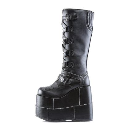DemoniaCult Herrenstiefel STACK-308 BLK Vegan Leder