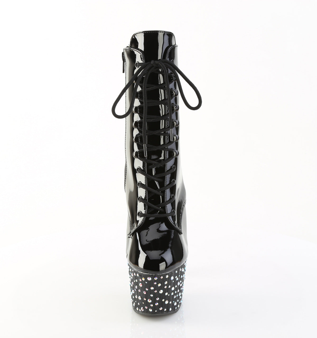 Pleaser Women's Platform Shoes STARDANCE-1020 Blk Pat/Blk-Slv Multi RS