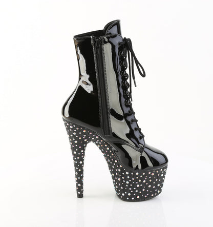 Pleaser Women's Platform Shoes STARDANCE-1020 Blk Pat/Blk-Slv Multi RS