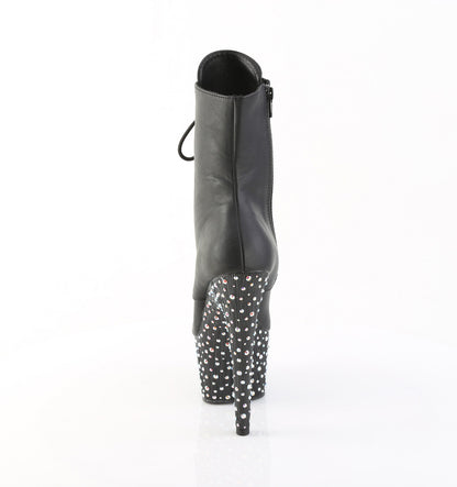 Pleaser Women's Platform Shoes STARDANCE-1020 Blk Faux Leather/Blk-Slv Multi RS