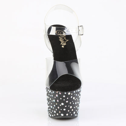 Pleaser Women's Platform Shoes STARDANCE-708 Clr/Blk-Slv Multi RS