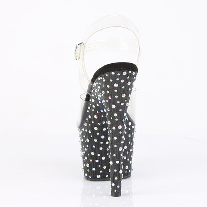 Pleaser Women's Platform Shoes STARDANCE-708 Clr/Blk-Slv Multi RS