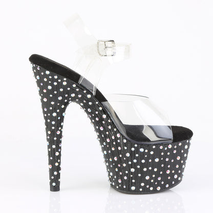 Pleaser Women's Platform Shoes STARDANCE-708 Clr/Blk-Slv Multi RS