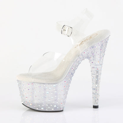 Pleaser Women's Platform Shoes STARDANCE-708 Clr/Clr-Slv Multi RS