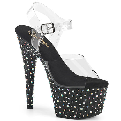 Pleaser Women's Platform Shoes STARDANCE-708 Clr/Blk-Slv Multi RS