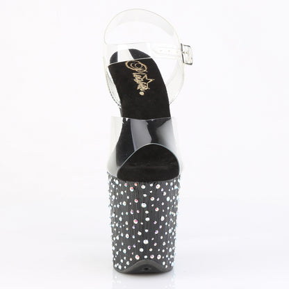 Pleaser Women's Platform Shoes STARDANCE-808 Clr/Blk-Slv Multi RS