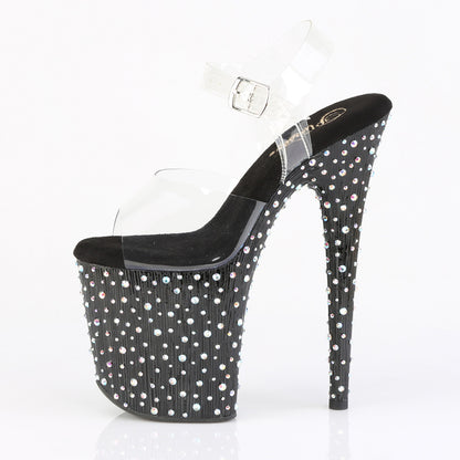 Pleaser Women's Platform Shoes STARDANCE-808 Clr/Blk-Slv Multi RS