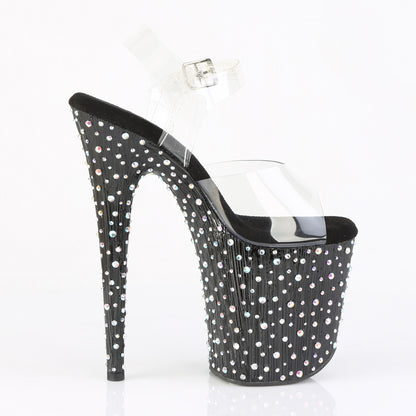 Pleaser Women's Platform Shoes STARDANCE-808 Clr/Blk-Slv Multi RS