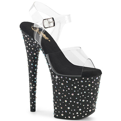 Pleaser Women's Platform Shoes STARDANCE-808 Clr/Blk-Slv Multi RS