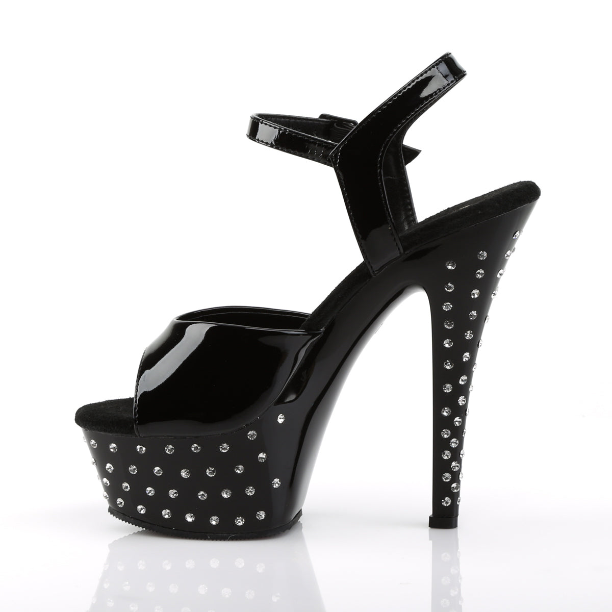 Pleaser Womens Sandals STARDUST-609 Blk Pat/Blk