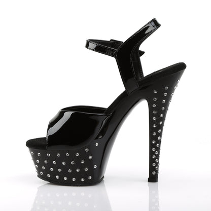 Pleaser Womens Sandals STARDUST-609 Blk Pat/Blk