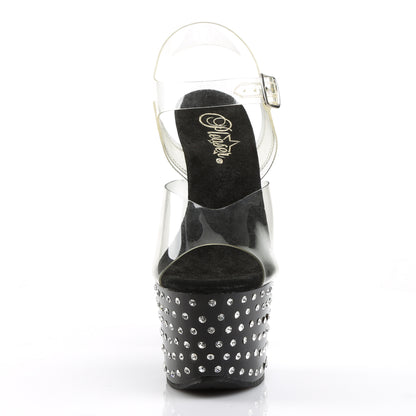 Pleaser Womens Sandals STARDUST-708 Clr/Blk