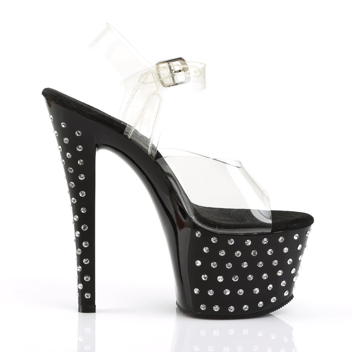 Pleaser Womens Sandals STARDUST-708 Clr/Blk