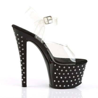 Pleaser Womens Sandals STARDUST-708 Clr/Blk