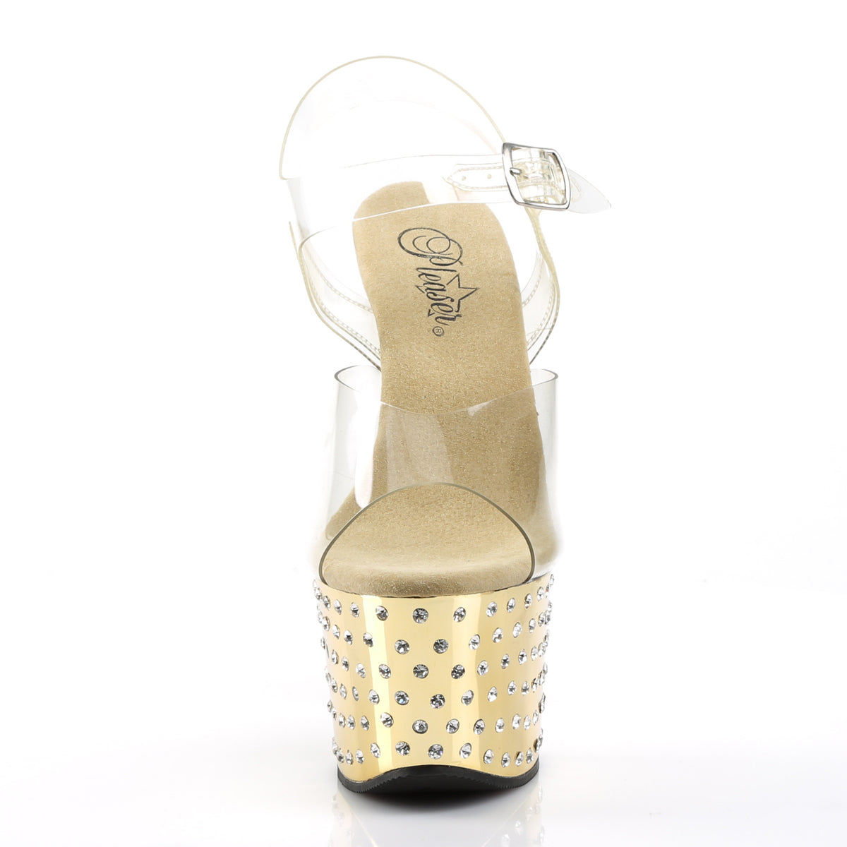 Pleaser Damen Sandalen STARDUST-708 CLR / GOLD CHROME