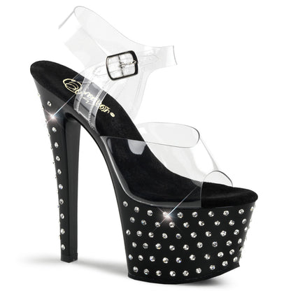 Pleaser Womens Sandals STARDUST-708 Clr/Blk