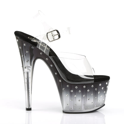 Pleaser Womens Sandals STARDUST-708T Clr/Blk-Clr