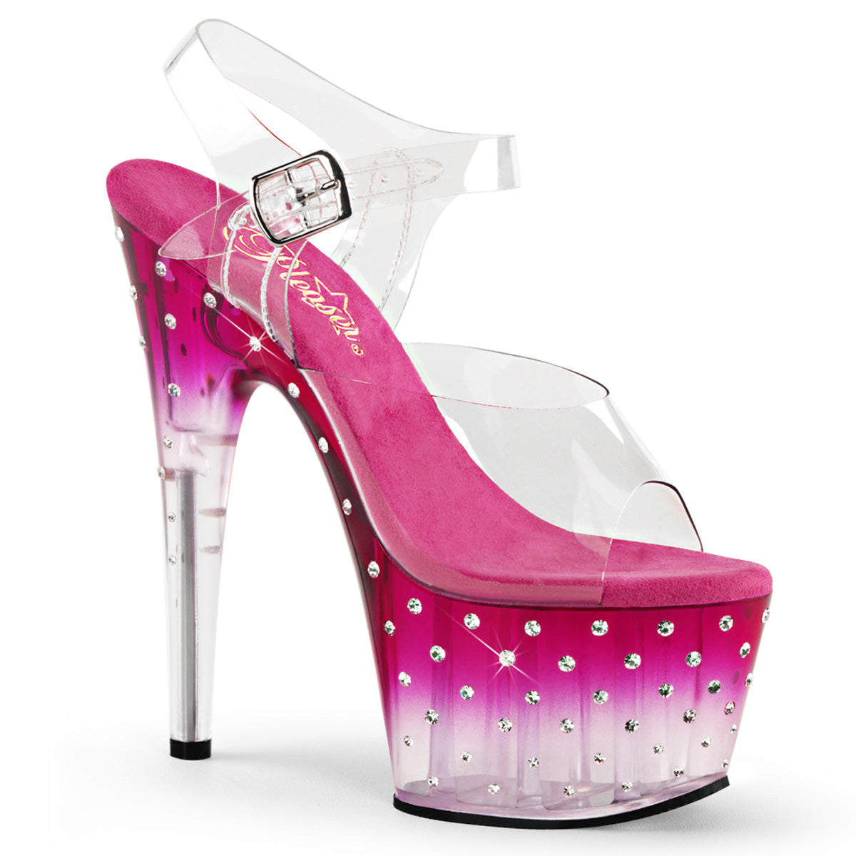 Pleaser Damen Sandalen STARDUST-708T CLR / PINK-CLR