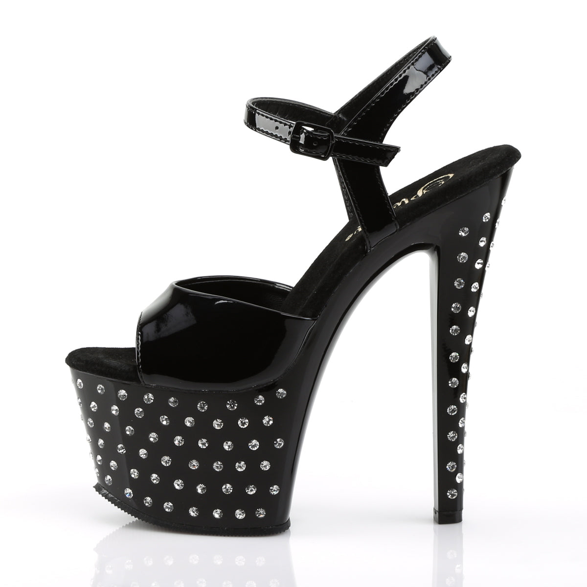 Pleaser Damen Sandalen STARDUST-709 BLK Pat / BLK