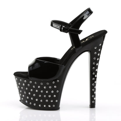 Pleaser Damen Sandalen STARDUST-709 BLK Pat / BLK