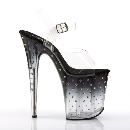 Pleaser Damen Sandalen STARDUST-808t CLR / BLK-CLR