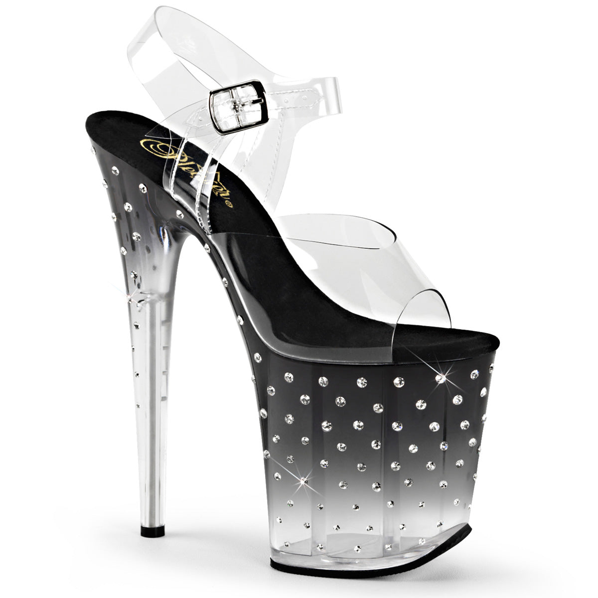 Pleaser Damen Sandalen STARDUST-808t CLR / BLK-CLR
