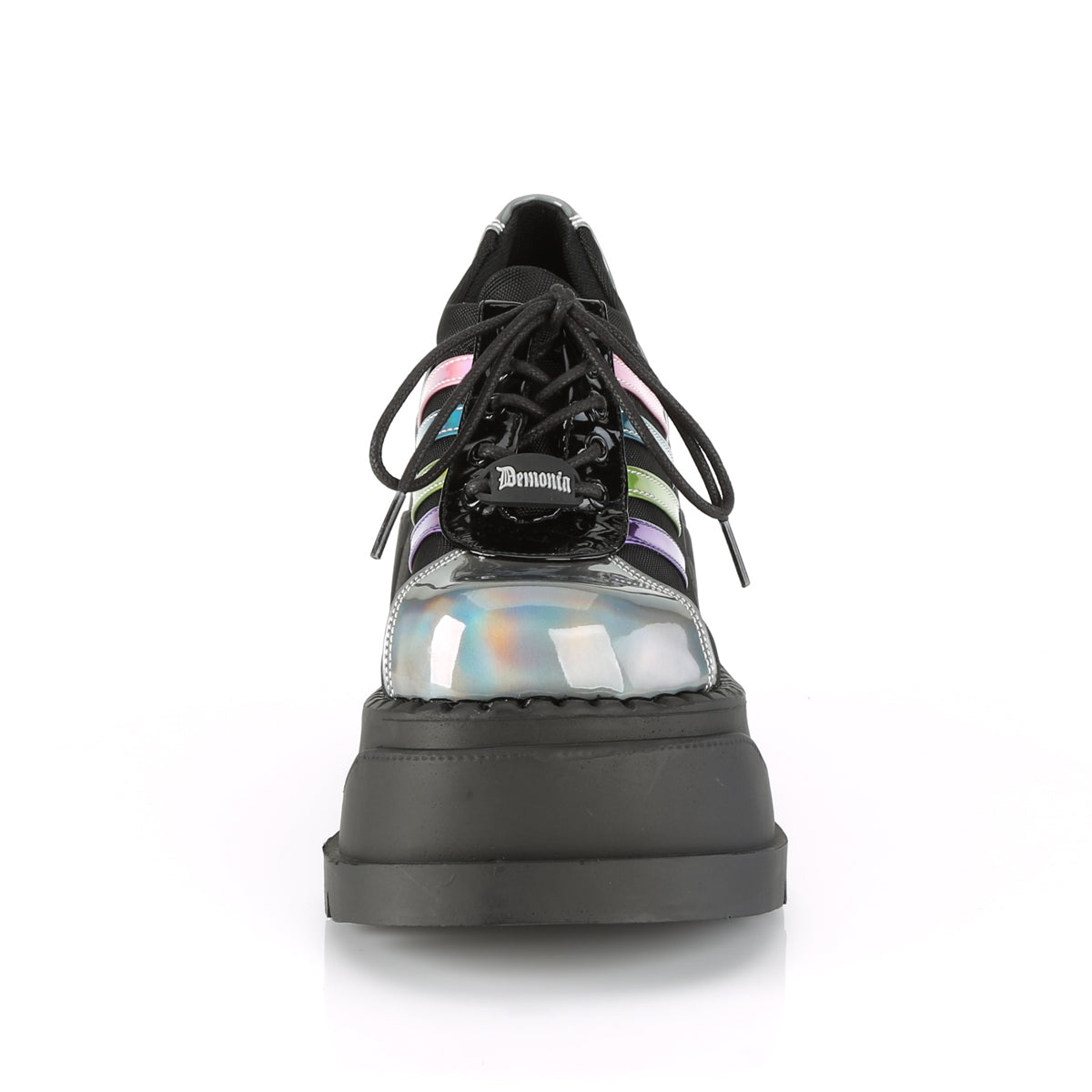 DemoniaCult Damen  STOMP-08 BLK-Pewter-Multi-Hologramm