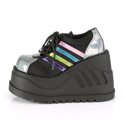 DemoniaCult Damen  STOMP-08 BLK-Pewter-Multi-Hologramm