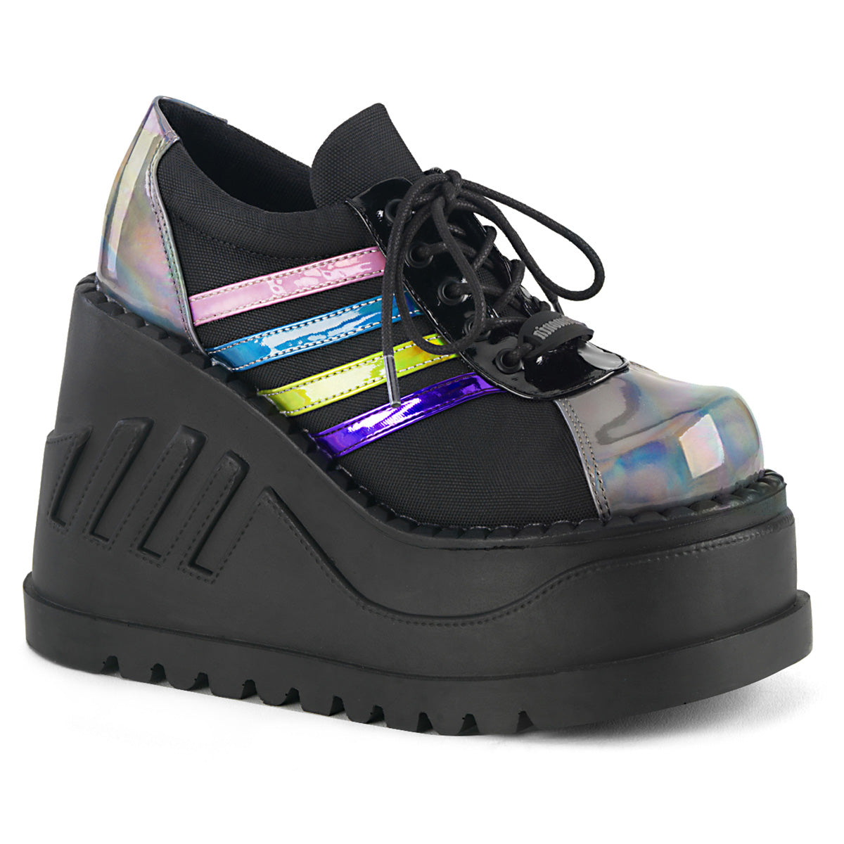 DemoniaCult Damen  STOMP-08 BLK-Pewter-Multi-Hologramm