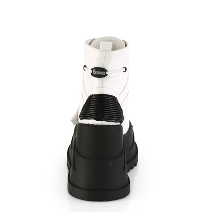 DemoniaCult Damenknöchelstiefel STOMP-13 wht veganes Leder