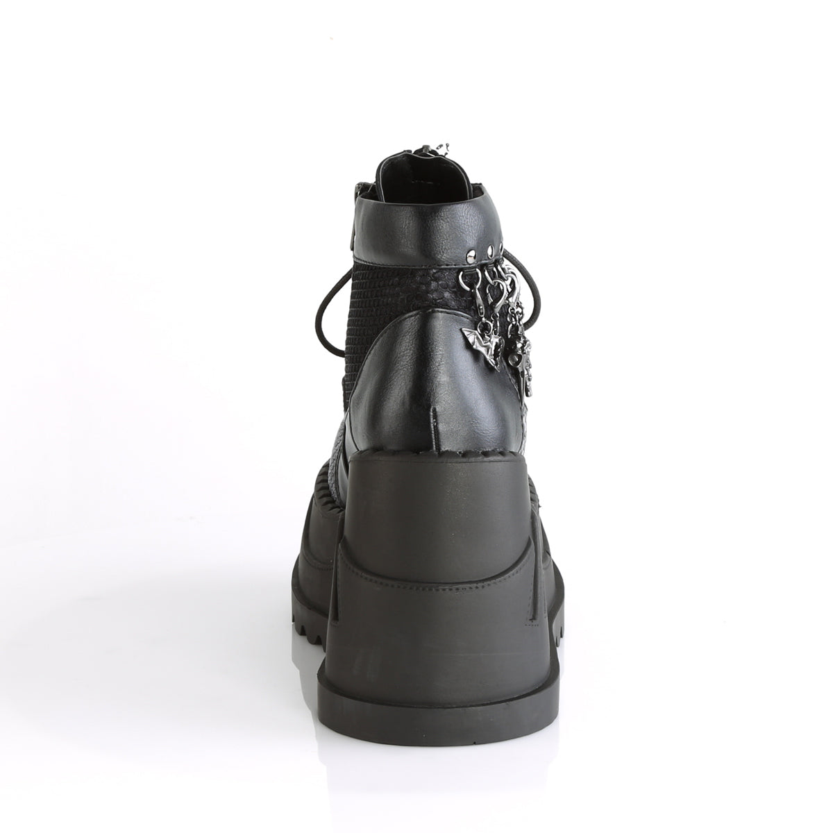 DemoniaCult Damenknöchelstiefel STOMP-18 BLK Vegan Ledergrau Samt